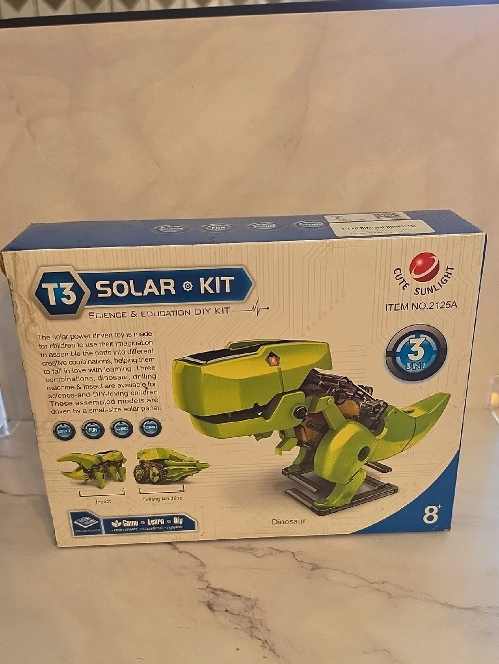 Zisemeil 3-in-1 Solar Powered Dinosaur Robot Building Kit DIY